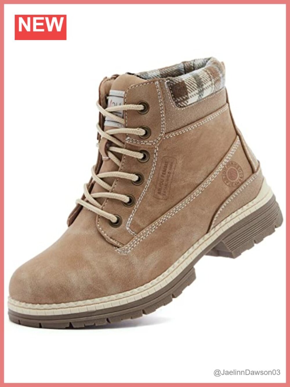 ANJOUFEMME Waterproof Ankle Hiking Boots Lightweight Winter Trekking